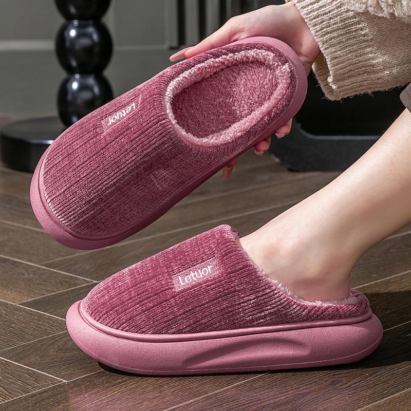 2025 Winter Furry Cotton Slippers for Women & Men – Indoor Non-Slip, Thick Sole, Warm Comfort Shoes