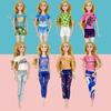 4pcs 1/6 doll Fashion Casual Clothes Set Top Shorts and Trousers for Girl Doll Accessories DIY toy Dollhouse Miniatures