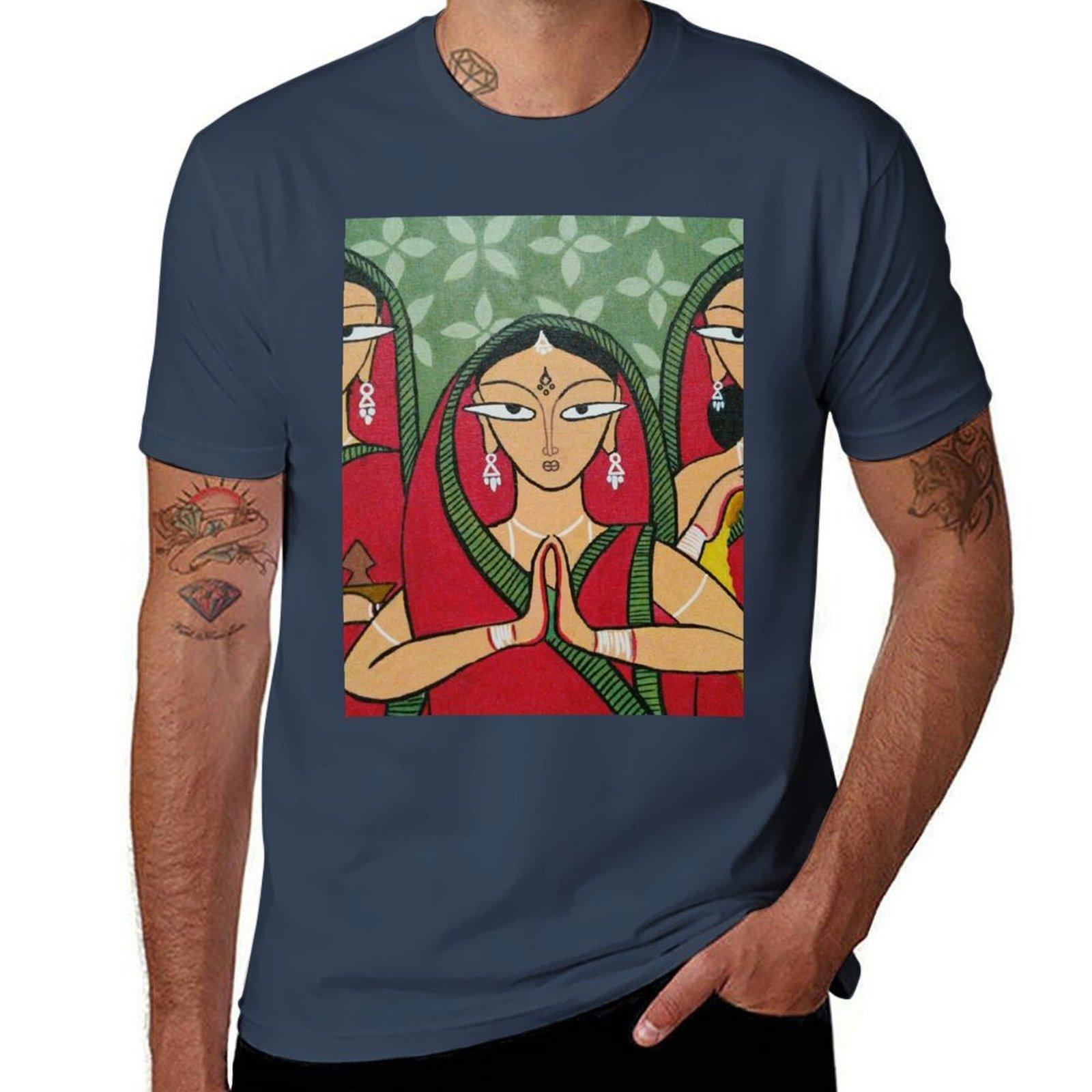Jamini Roy Famous Painting TShirt Athletic Quick Dry TShirt for Men S