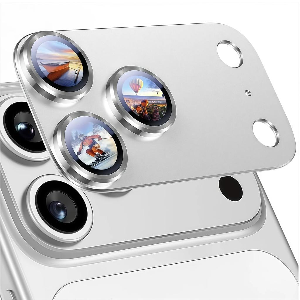 New For iPhone 16 Pro 15 14 Change 17 Pro Max Armor Camera Lens Protector Metal Case Ring Back Lens Tempered Glass Cover Cap