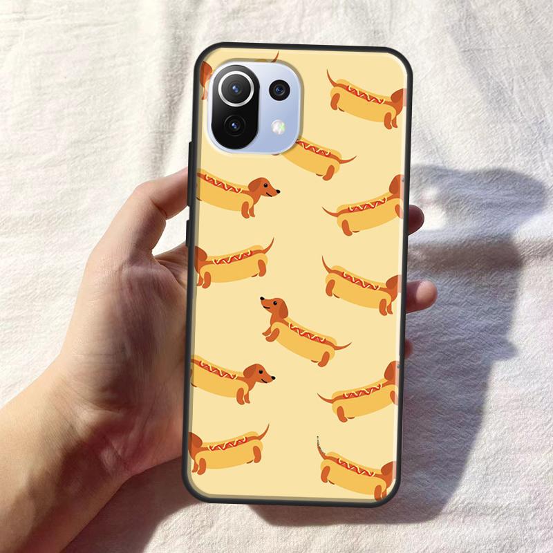 Cartoon Dachshund Sausage Dog For POCO F5 F3 F4 X4 GT M5s X3 X5 Pro Phone Case For Xiaomi 12T 11T Pro 12 X 13 Lite Cover