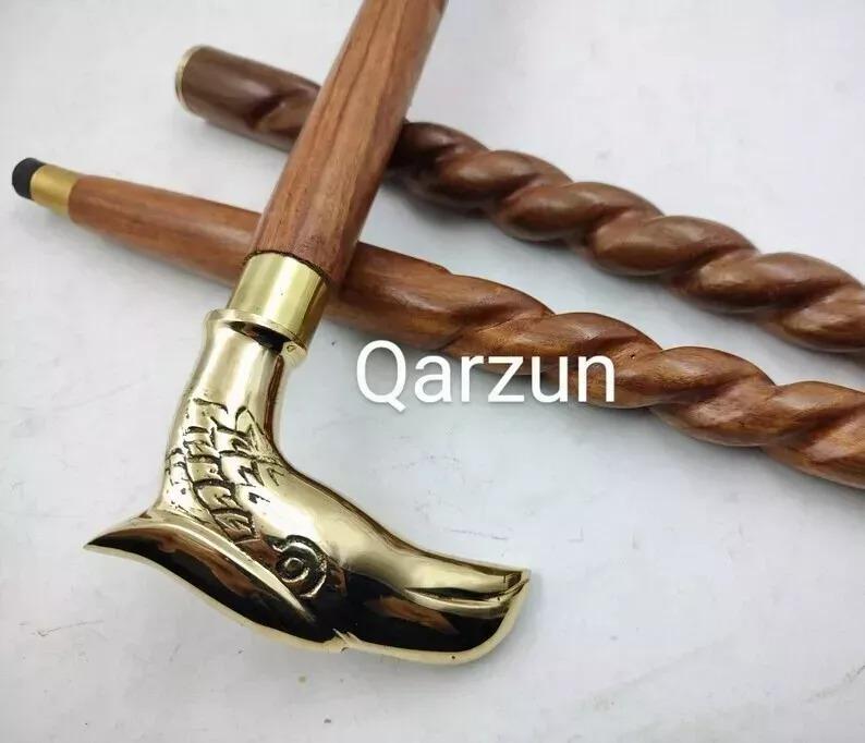 

Brass Eagle Cane Head Handle Wooden Walking cane-Walking Stick- золотой