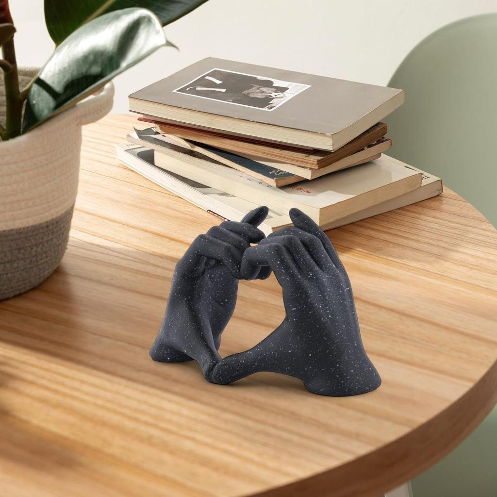 Künstlerische Hand-Liebe-Skulptur | Ein herzlicher Ausdruck der Verbundenheit | Verleiht jeder Dekoration Wärme – 1er-Pack, Schwarz