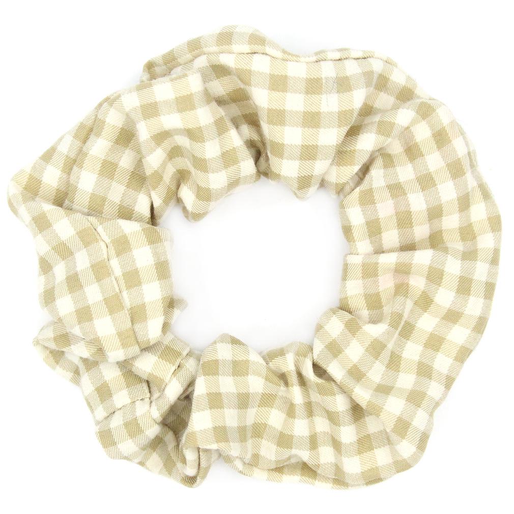 Classic Plaid Fabric Scrunchies: 8 Colors Girls' Hair Ties & Rubber Bands