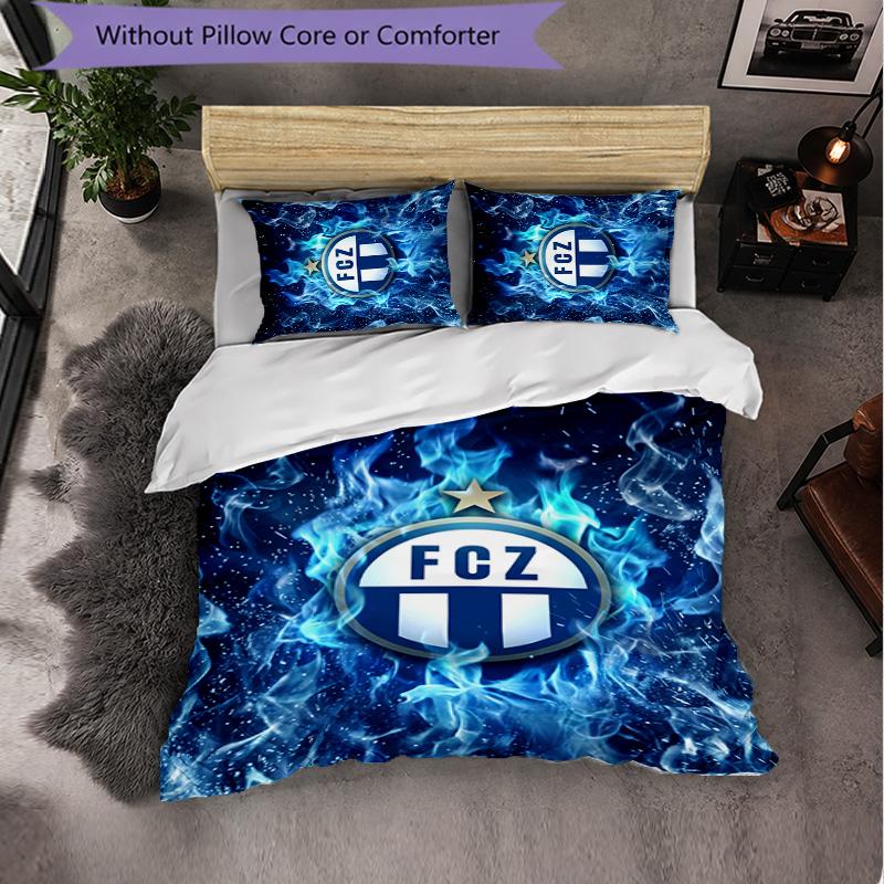 FC Zürich Themed Bedding 3Pcs Duvet Cover Set Decorative Bed Linen For Teen Room Home Decoration