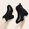 Thick-soled heightened velvet warm Martin boots women's autumn and winter new retro temperament thick heel versatile short boots