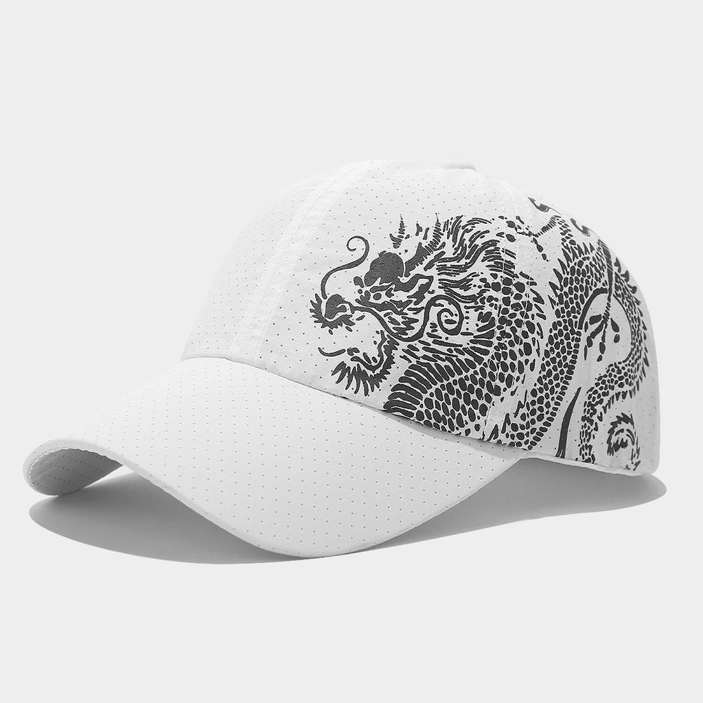Neue chinesische Drachenmuster-Baseballkappe Sommer Trendmarke Schnelltrocknende Kappe Herren und Damen Outdoor Atmungsaktive Sonnenkappe