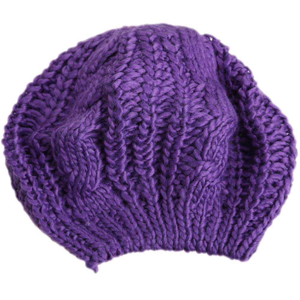 2023 New Fashion Winter Women Beret Warm Knitted Baggy Beanie Hat Pretty Comfortable Plain Caps Multicolor Elasticity Ski Cap