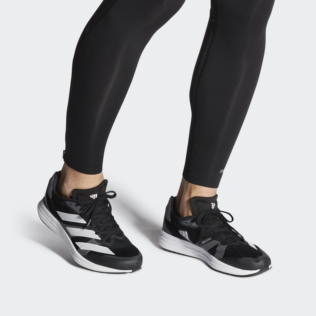 Adidas Adizero RC 4 Mesh Cushioning Abrasion Resistant Low top Casual Training Running Shoes Men's Black Gray White GX8153