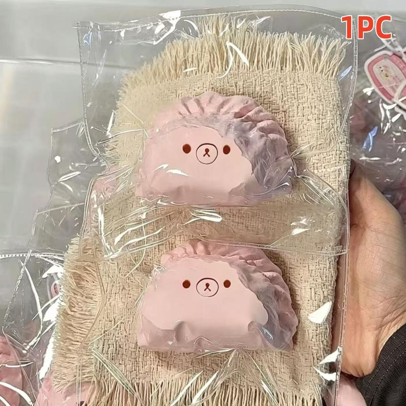 1Pcs Sesame Paste / Beetroot / Egg / Jelly Dumpling Bear Food Grade Silicone Stress Reliever Handcrafted Taba Squishy Toy