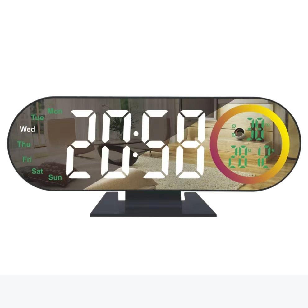 Multifunctional LED Clock Desktop Digital Display Projection Clock Intelligent Electronic Student Bedside Photosensitive Colorful Alarm Clock