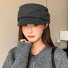 Boina Plegada Japonesa para Mujer en Otoño e Invierno Pequeña Literaria y Artística Retro Boina de Pintor Boina de Periódico para Cabeza Grande