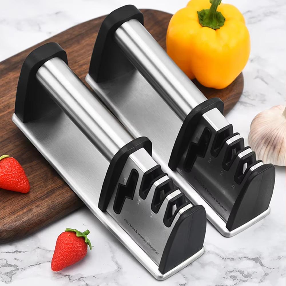 Handheld Kitchen Sharpening Stone Manual Whetstone Household 4 in 1 Sharpener  Canteen