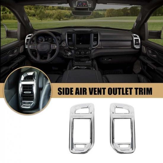 Center Console Side Air Vent Outlet Cover Trim For Dodge Ram 1500 2018+Chrome