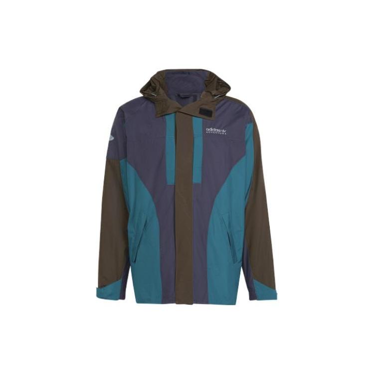 Men s adidas originals Contrasting Colors Sports Hooded Jacket Green Blue HF4803 S