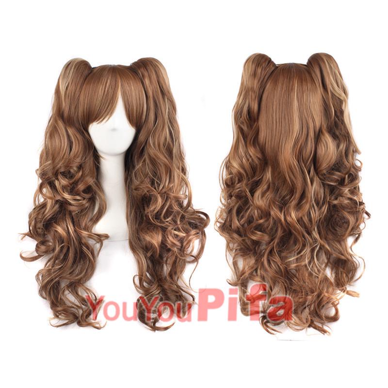 Lolita Double Ponytail Curly Cosplay Wig with Tiger Clip