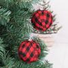 Elegant 7cm Black And White Checkered Christmas Ball Ornament Set For Festive Decor