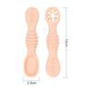 2PCS Cute Baby Learning Spoons Utensils Set Food Grade Silicone Sticky Spoon Children Cutlery Training Spoon Feeding Tableware
