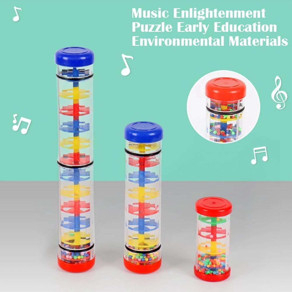 Montessori Baby Regenstock-Hersteller Sanduhr Musik Hand-Schüttelrassel Baby Sensorische Lernspielzeuge Musikinstrument Lustige Geschenke