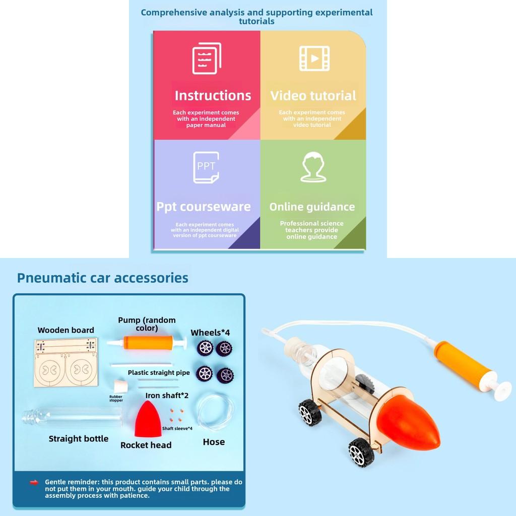 Science Experimental Air Power Car Kit For Kids Diy Physics Toys Educational Gift For Children
