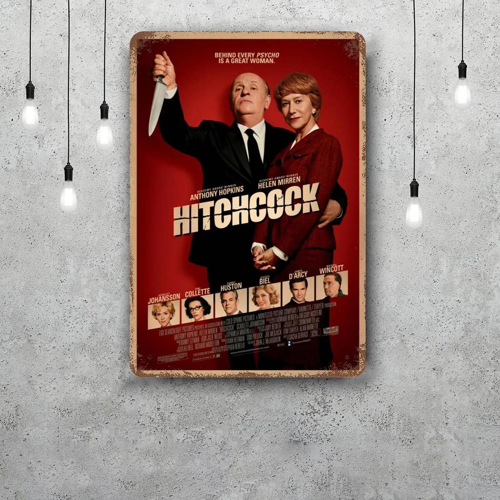 Alfred Hitchcock Decor Vintage Metal Signs Tin Signs Captain Poster Decor for Bar Pub Club Man Cave Wall Decoration