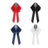 Handmade Ribbon Bows Brooch Men's Suit Shirt Collar Pin Rhinestones Crystal for Special Occasion
