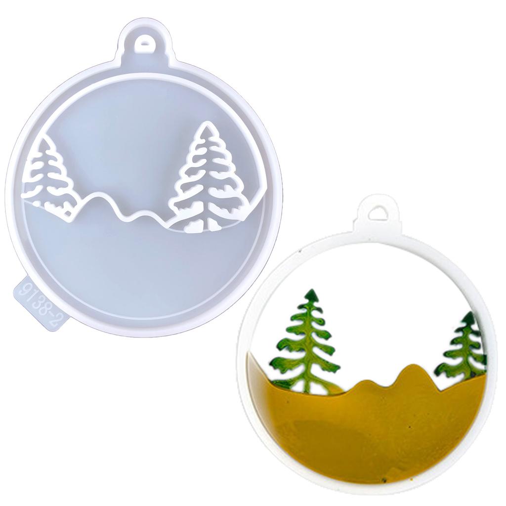 Photo Frame Pendant Silicone Mold Christmas Tree Butterfly Mold Epoxy Resin Moon Base Bracket Mold Suitable for Crafts