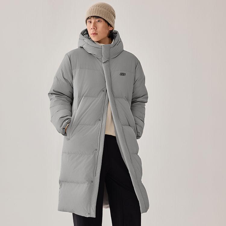 Skechers Windproof Water-Repellent Oil-Repellent Warm Insulated Long Down Jacket Unisex Outerwear L425U107-002E