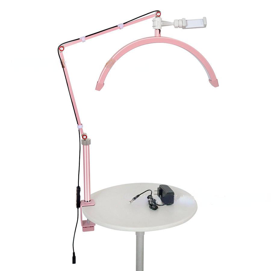 16 Inch Adjustable Eye Protection Table Lamp Half Moon Beauty Lamp Desktop Bedside Tattoo Beauty Fill Light LED White/Black Height