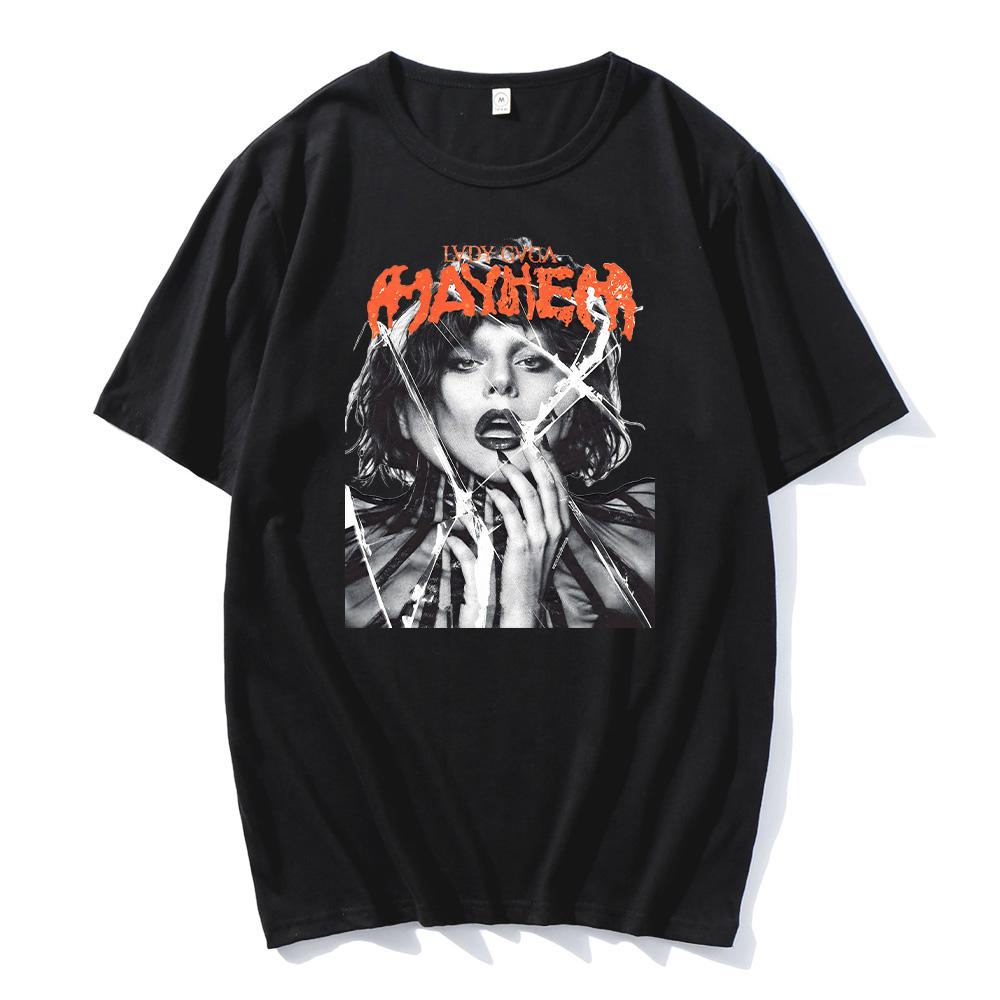 Lady Gaga Mayhem TShirts Unisex High Quality Hip Hop Cotton Tees Shirts Fashion Unisex Aesthetic Retro TShirts Summer New Clothing