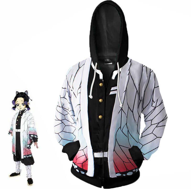 Premium Quality Demon Slayer Kimetsu No Yaiba Kochou Shinobu Costume Hoodie For Comfortable Wear