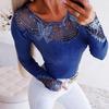 Women's Stretch  Shirt Long-Sleeved Lace Bottoming Shirt Blouse
