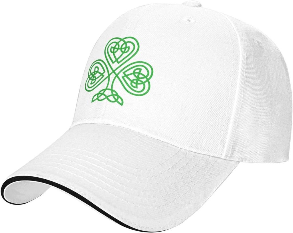 Celtic Knot Shamrock Irish Baseball Cap Adjustable Polyester Casual Summer Hat Adult Unisex