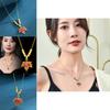 Elegant Red Maple Leaf Pendant Necklace For Women Stylish 2024 Fashion Accessory