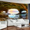 (VMI) 1 Piece of Oversized Summer Landscape Photo As a Background Wall Tapestry Featuring a Sea Cave Scene