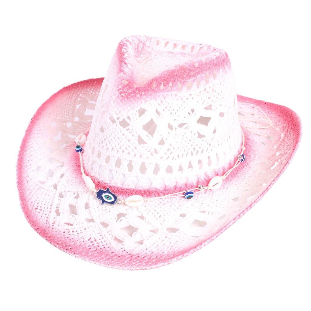 Beliebter europäischer und amerikanischer klassischer hohler westlicher Cowboyhut Herren- und Damen-Mode Urlaubs-atmungsaktiver Sonnenschutz-Strohhut