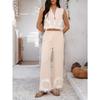 Women's Casual Vacation Pomichi Geometric Contrast Pants Set