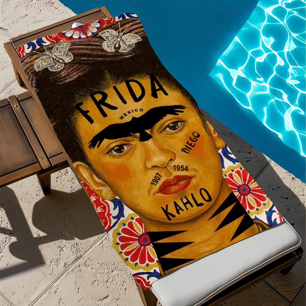 

F-frida-a art Towel Beach Quick Dry Soft K-kahlo-o Pool Towels Gift for Travel Gym Shower Camping sports W40*H60(CM)