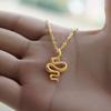 Goth Snake Pendant Necklace For Women Stainless Steel Gold Color Necklaces Trend Aesthetic Jewelry Choker Collares Mujer