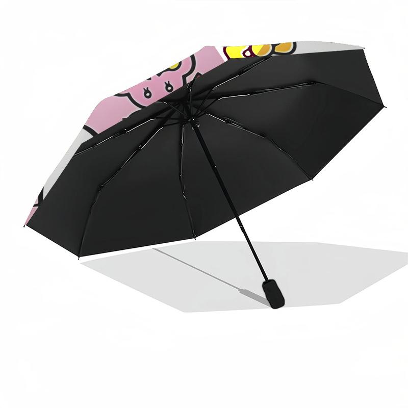 1pc Hello Kitty Automatic Opening/Closing Umbrella with Convenient Three-Fold Design, 8-Bone Iron Frame, Outdoor Umbrella, Ideal Gift for Fans, Travel