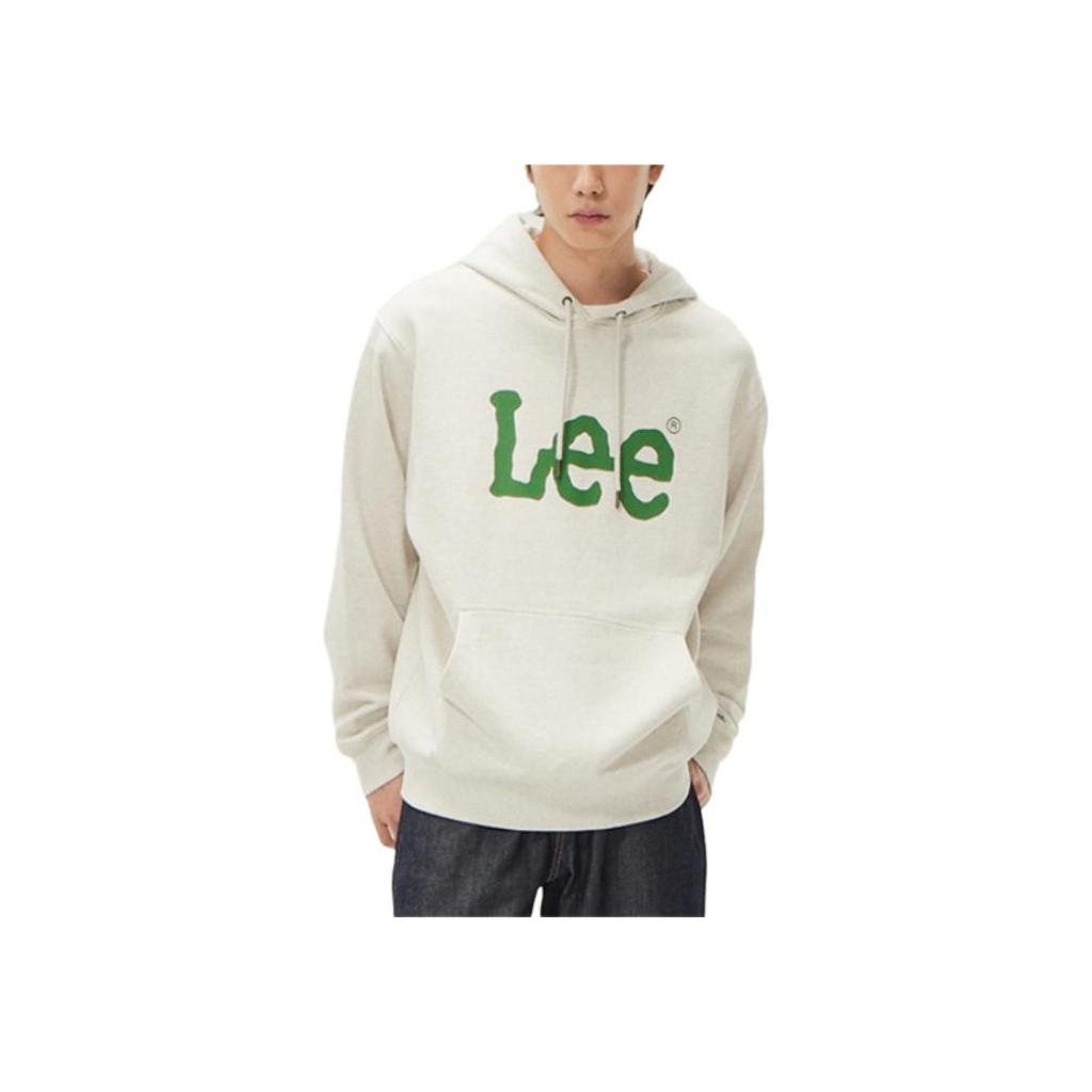 Korean Style Letter Print Hooded Long Sleeve Sweatshirt Men sweatshirt Oatmeal LE2403HD01OT