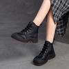 Fashion GKTINOO Genuine Leather Short Boots Casual  Women Flat Platform Shoes 2025 Autumn Winter New Thick Soled Comfortable Sneakers