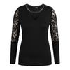Women's Fashion New Design Lace Splicing Hot Stamping Diamond Slim Slim Mesh Long Sleeve Tops