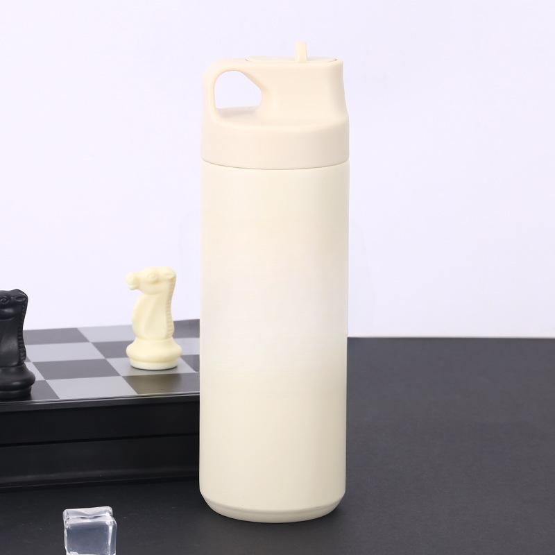 Ceainic Sportiv Oală Alpinism în Aer Liber Cupă Fitness de Mare Capacitate Termos din Oțel Inoxidabil Vopsit cu Plastic Sticlă de Apă de Călătorie