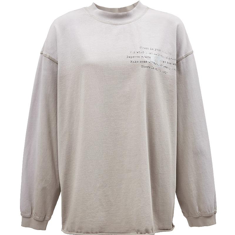 

ONLY Women s Loose Letter Long Sleeve Cotton T-Shirt M