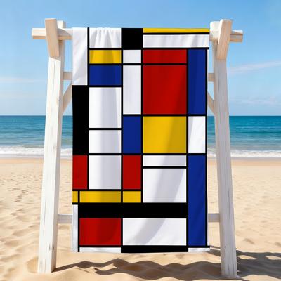 Fashion Print P-Piet M-Mondrian Towel Drying Bath Towel Applicable To Light Swimming Camping Yoga Beach Out