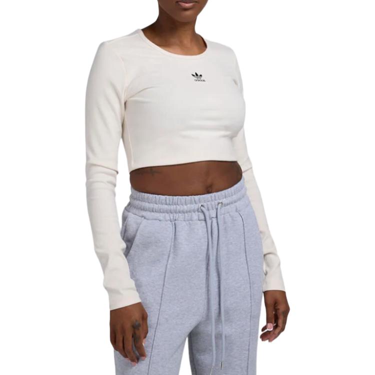 Adidas Essentials Ribbed Crop Long Sleeve Tee IY9663