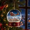 Hanging Holiday Decorations Christmas Crystal Ball Style Pendant with Rope, 2D Flat Acrylic Theme Pattern Decor Ornament for Tree Decoration
