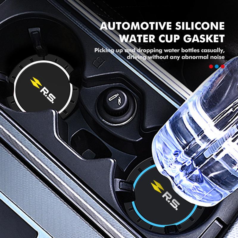 2pcs Silica Gel Car Coaster Water Cup Holder Anti Slip Pad Mat For Renault Dacia Duster Megan Zoe Scenic Koleos Fluence Sandero WW9