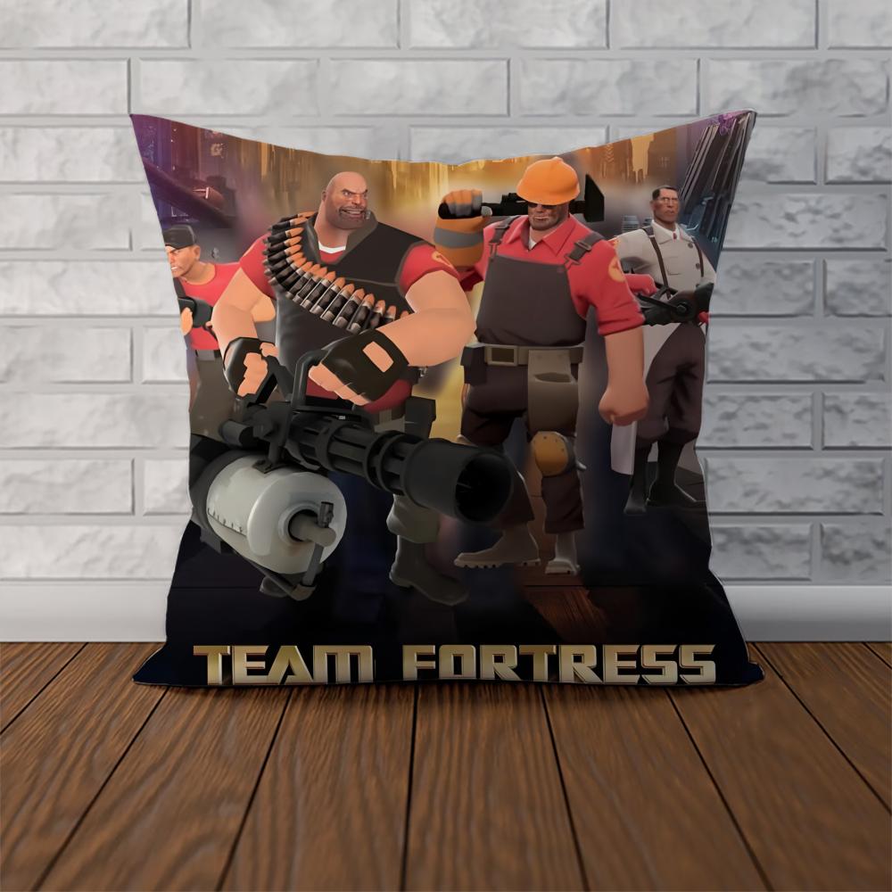 Game TTeam Fortress 2 Pillow Case For Car Sofa Decorative Home Doublesided Print Plush Square Throw Pillow Cushion Cover